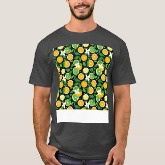 Citrus Seamless Pattern Lemon Limon Orange Mandari T-Shirt
