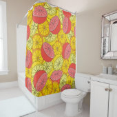 Citrus seamless pattern many oranges, lemons, grap duschvorhang (Beispiel)
