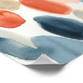 Citrus Season - Coral and Blue Stones Poster (Ecke)