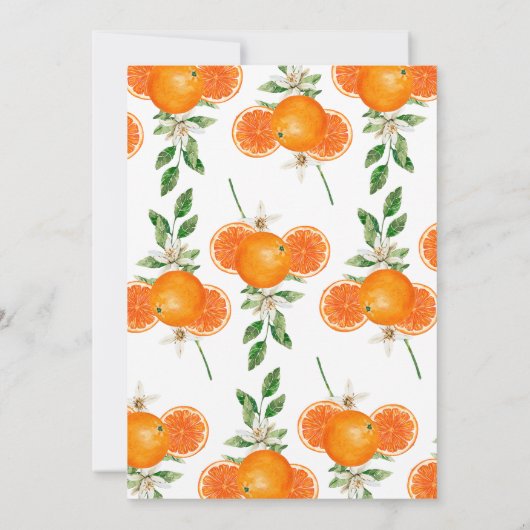 Citrus She fand ihr wichtigstes Squeeze-Brautparty Einladung (Rückseite)