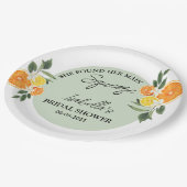 Citrus She Found Her Main Greenery  Bridal Shower Pappteller (Schrägansicht)