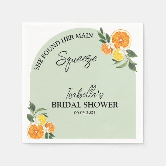 Citrus She Found Her Main Greenery Bridal Shower Serviette (Vorderseite)