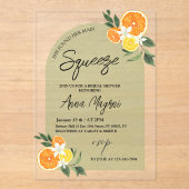 Citrus Sie fand ihr Haupt-Squeeze-Brautparty Acryleinladungen (Vorderseite)