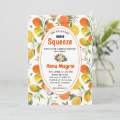 Citrus Sie fand ihr Haupt-Squeeze-Brautparty Einladung (Stehend Vorderseite)