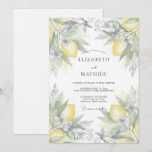 Citrus Silberblatt Hochzeit Einladung (Vorne/Hinten)