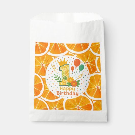 Citrus Slice 1. Geburtstag Geschenktütchen (Vorderseite)