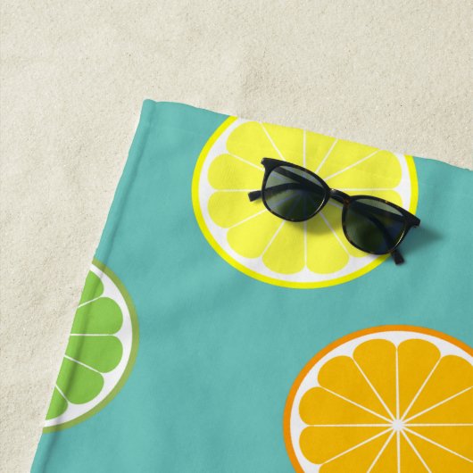 Citrus Slice des Sommers Personalisiert Aquamarin Strandtuch (Beispiel)