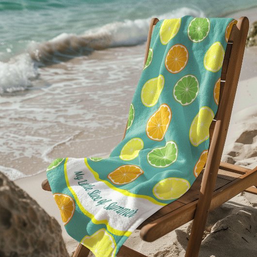 Citrus Slice des Sommers Personalisiert Aquamarin Strandtuch