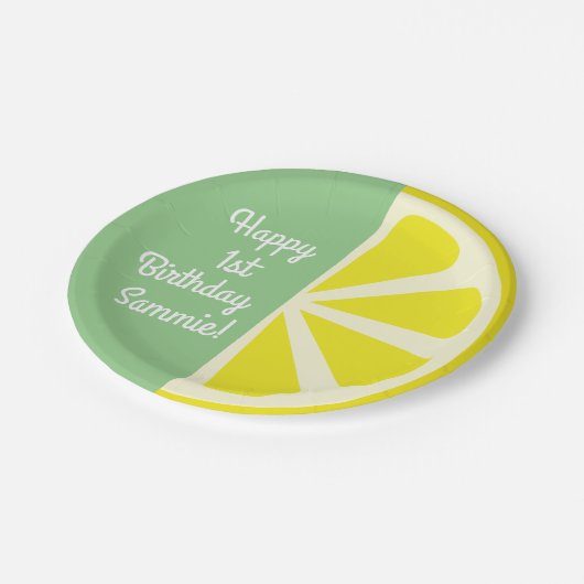Citrus Slice Geburtstagsparty Pappteller (Schrägansicht)
