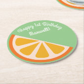 Citrus Slice Geburtstagsparty Runder Pappuntersetzer (Angewinkelt)