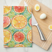Citrus Slice Tile - Orange, Limon & Grapefruit Geschirrtuch (Viertel Falte)