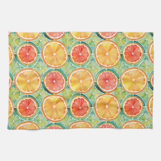 Citrus Slice Tile - Orange, Limon & Grapefruit Geschirrtuch (Horizontal)