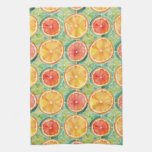 Citrus Slice Tile - Orange, Limon & Grapefruit Geschirrtuch (Vertikal)