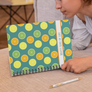 Citrus Slices Aquamarin Blue Notizblock