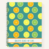 Citrus Slices Aquamarin Blue Notizblock (Vorderseite)
