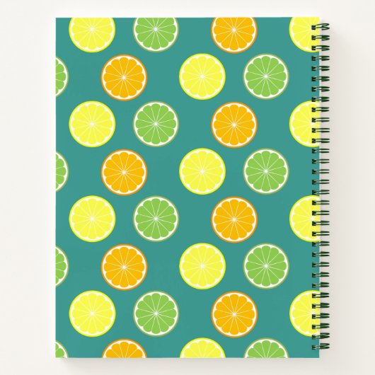 Citrus Slices Aquamarin Blue Notizblock (Rückseite)