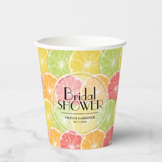 Citrus Slices Brautparty Paper Cups Pappbecher (Vorderseite)