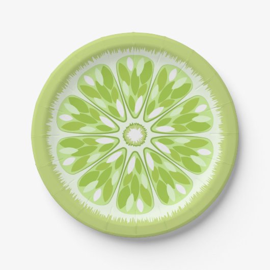 Citrus Slices Green Limon Pappteller (Vorderseite)