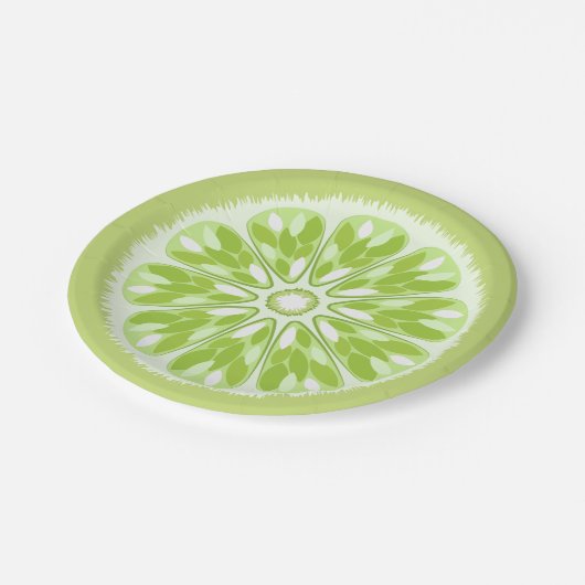 Citrus Slices Green Limon Pappteller (Schrägansicht)