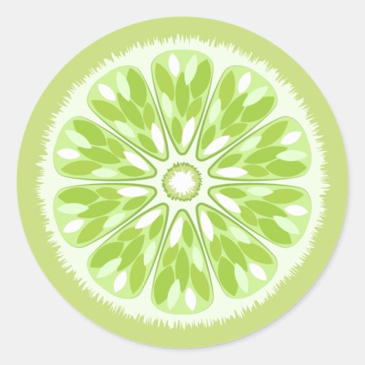 Citrus Slices Green Limon Runder Aufkleber (Vorderseite)