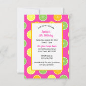 Citrus Slices Jeder Anlass Rosa Party Einladung (Vorderseite)