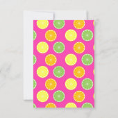 Citrus Slices Jeder Anlass Rosa Party Einladung (Rückseite)