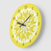 Citrus Slices Lemon Große Wanduhr (Winkel)
