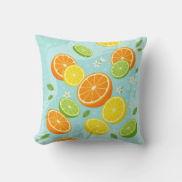 Citrus Slices Lemon Lime Orange Throw Pillow Kissen