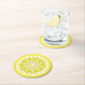 Citrus Slices Lemon Runder Pappuntersetzer (Vor Ort)