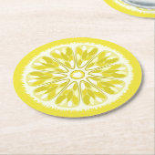 Citrus Slices Lemon Runder Pappuntersetzer (Angewinkelt)