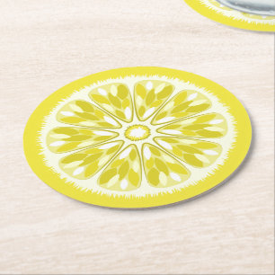 Citrus Slices Lemon Runder Pappuntersetzer