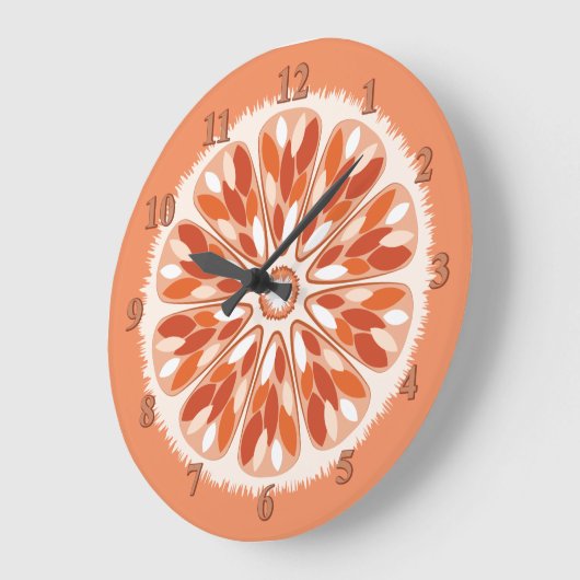 Citrus Slices Orange Große Wanduhr (Winkel)