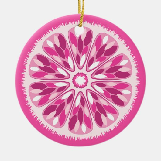 Citrus Slices Pink Lemon Keramikornament (Vorne)