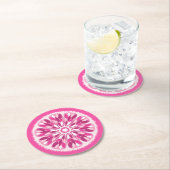 Citrus Slices Pink Lemon Runder Pappuntersetzer (Vor Ort)