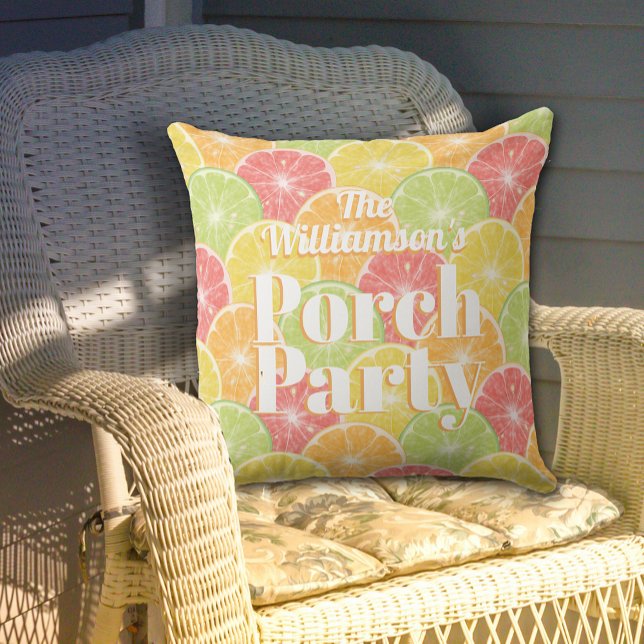 Citrus Slices Porch Party Kissen (Citrus Fruit Slices Porch Party Outdoor Pillow in 2 sizes)