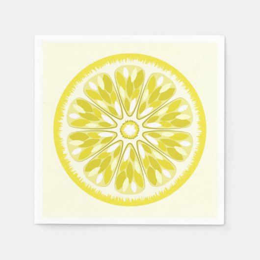 Citrus Slices Yellow Lemon Serviette (Vorderseite)