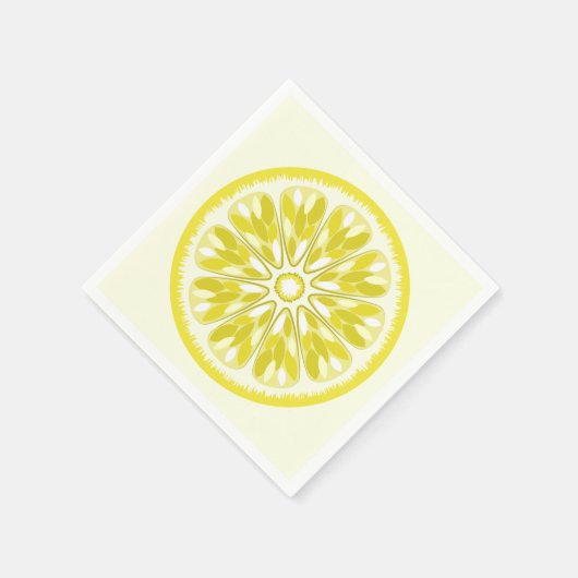 Citrus Slices Yellow Lemon Serviette (Ecke)