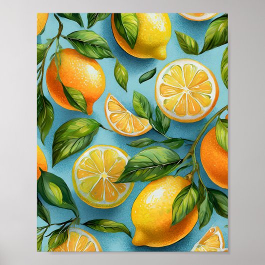 Citrus Smiles Lemon Art Print Poster (Vorne)