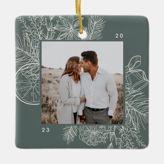 Citrus & Spice | Elegant Photo Keramikornament (Vorderseite)