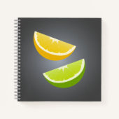 Citrus Spiral Notebook mit Lemon und Limonen Schei Notizblock (Vorderseite)