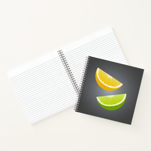 Citrus Spiral Notebook mit Lemon und Limonen Schei Notizblock (Innenseite)