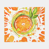 Citrus Splash der Freude Fleecedecke (Vorderseite (Horizontal))