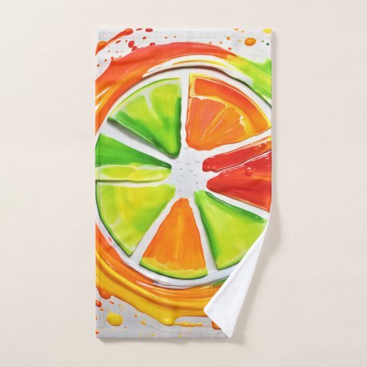 Citrus Splash Design Badhandtuch Set (Handtuch)