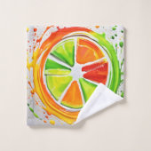Citrus Splash Design Badhandtuch Set (Waschlappen)