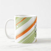 Citrus Splash Moderne Retro Streifen mit Monogramm Kaffeetasse (Links)