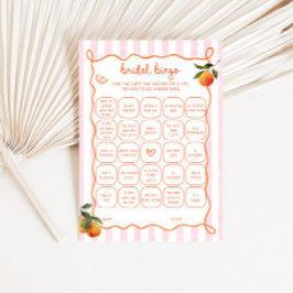 Citrus Spritz Pink Stripes Braut-Bingo-Karte Einladung