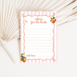 Citrus Spritz Pink Stripes Bridal Advice Card Einladung