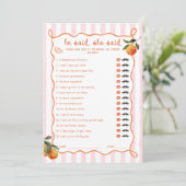 Citrus Spritz Pink Stripes He said She said Card Einladung (Stehend Vorderseite)