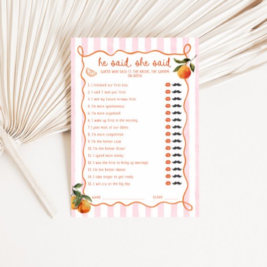 Citrus Spritz Pink Stripes He said She said Card Einladung