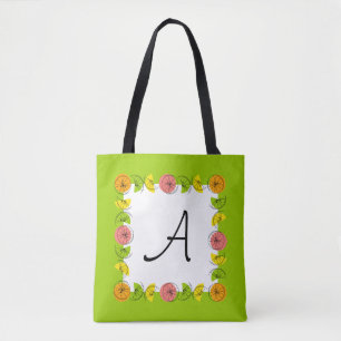 Citrus Square Green Monogram überall in der Tasche